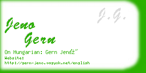 jeno gern business card